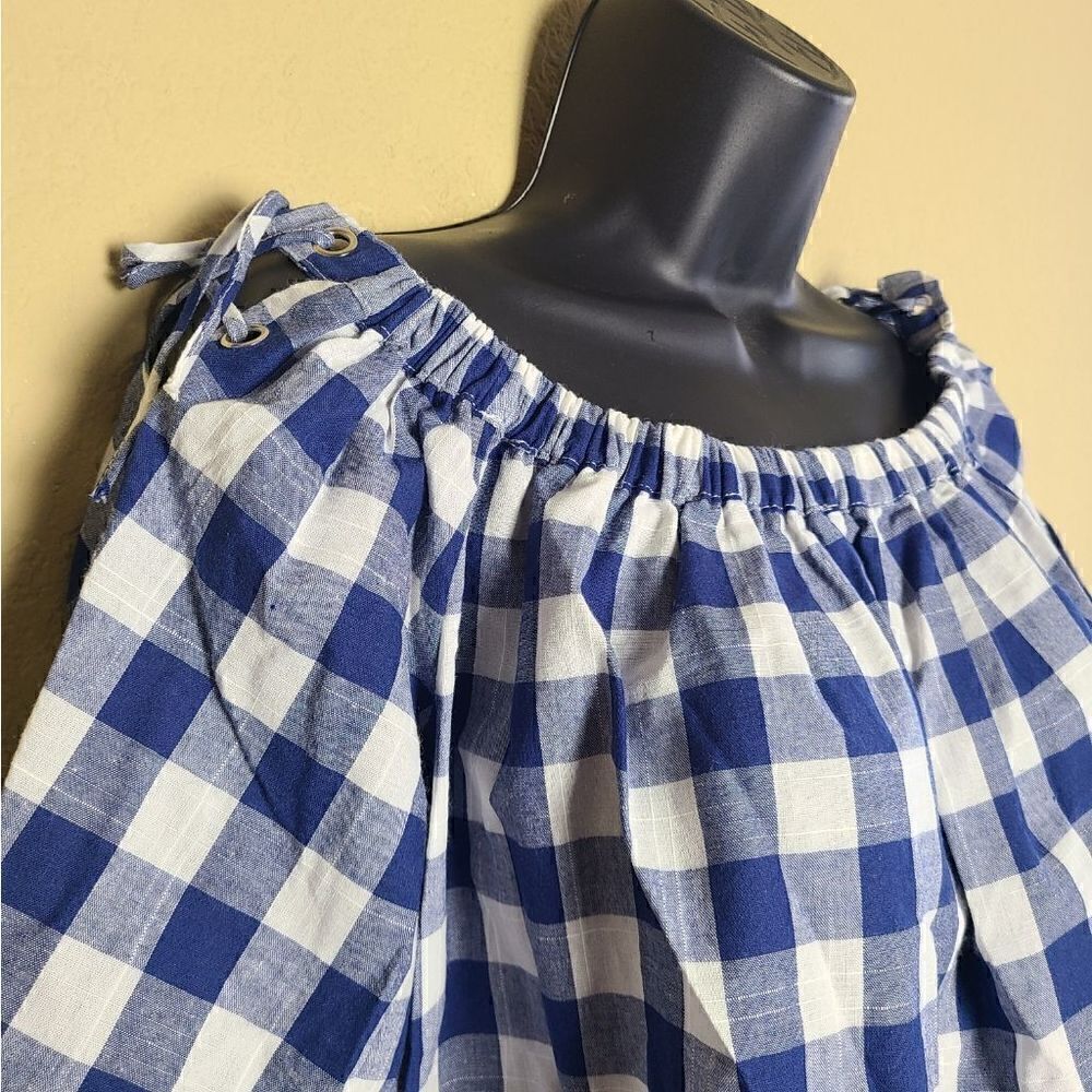NWT LF Three Days Off Shoulder Gingham Top - Picture 2 of 8